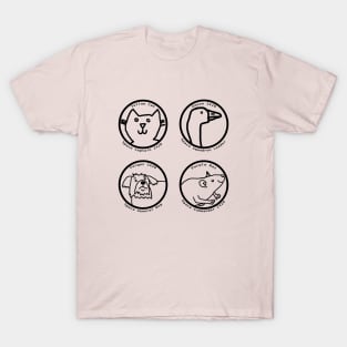 Space Crew Portraits Line Drawing T-Shirt